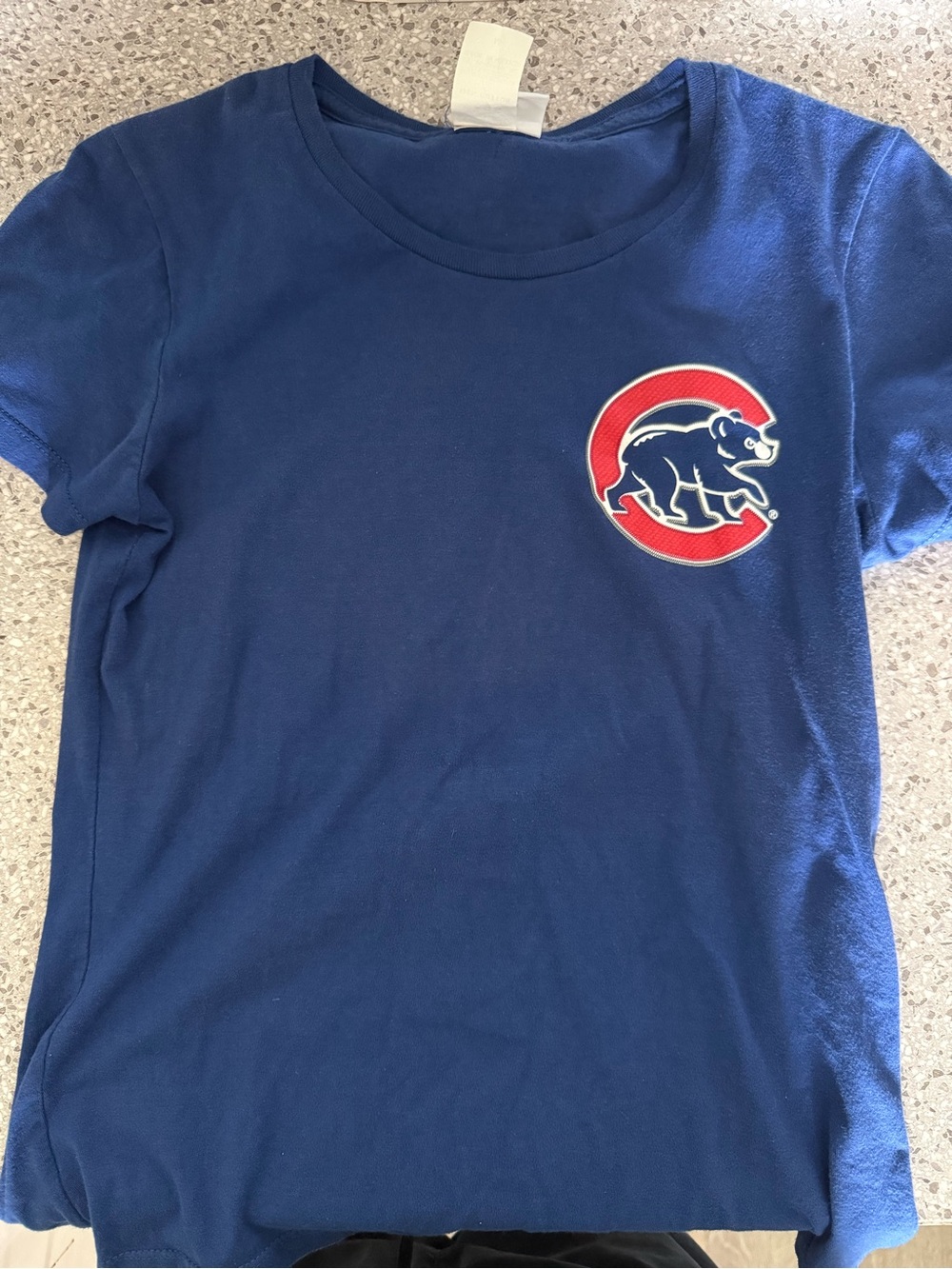 Cubs Arrieta Majestic Blue Short-Sleeve Tee